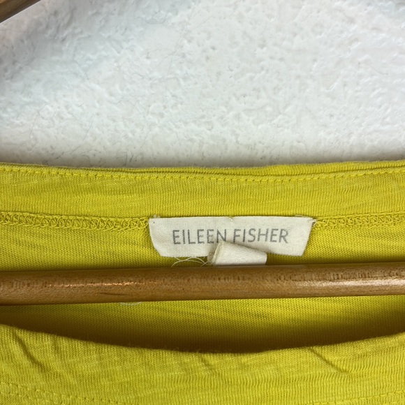 Eileen Fisher yellow long sleeve organic cotton top S - Picture 3 of 5